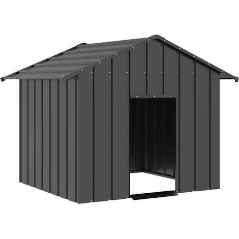 vidaXL Casetta per Cani con Tetto 131x101x102 cm Acciaio Zincato (1/5)