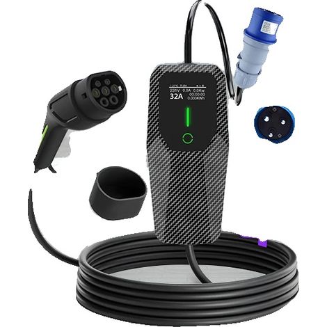 Cargador para vehículos eléctricos, compatible con tipo 2, diseño compacto y duradero, SYB 7KW 5M, tipo 2-c (1/2)
