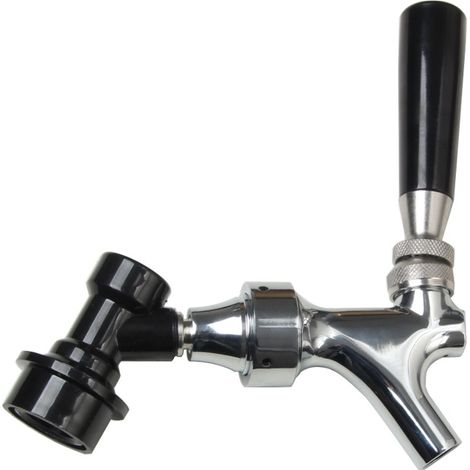 Robinet à bière, en acier inoxydable, avec verrouillage à boule, corps chromé (1/5)