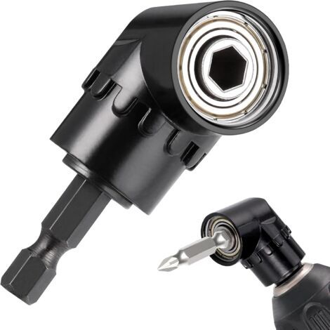 Perceuses à Angle Droit Adaptateur, Porte Adaptateur 105°, Foret D'angle de 1/4 Pouces, Porte-embout d'angle Multifonctionnel pour Le Perçage D'espaces (1/5)