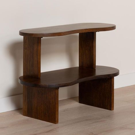 Petite Étagère Polanco en Bois de Manguier à 2 Niveaux 84x60x37cm (1/3)