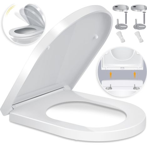 KESSER® Sedile per WC con chiusura ammortizzata Coperchio per WC con funzione di sgancio rapido e chiusura ammortizzata - facile installazione Coperchio per WC antibatterico in Duroplast Sedile per W