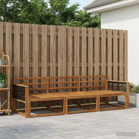 vidaXL  Outdoor Sofa Set  3 pcs Natural Solid Acacia Wood