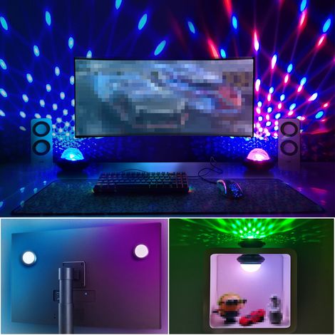 Lampe de nuit d'ambiance rechargeable USB 2 en 1, lampe de fête, lampe de jeu vidéo, mini boule magique