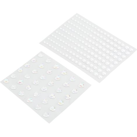feuilles d'autocollants de maquillage fausses perles en forme de cœur, strass auto-adhésifs pour la décoration du visage (1/5)
