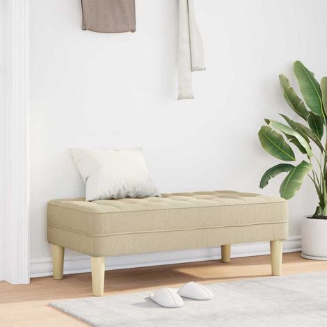 Bank mit Kissen Creme 113 x 57 x 39 cm Stoff