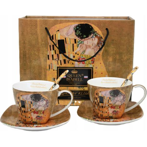 Set aus 2 Tassen Gustav Klimt Der Kuss 250 ml in dekorativer Verpackung (1/5)