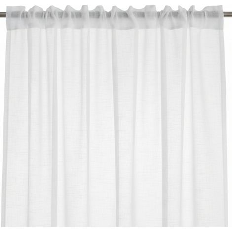 SACASA - Rideau plissé en voile blanc semi-transparent ASOVA 140x280 cm (1/4)