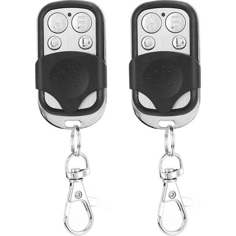 2 Pièces Télécommande Universelle 4 Boutons 433MHz pour Portail Garage Porte (1/5)