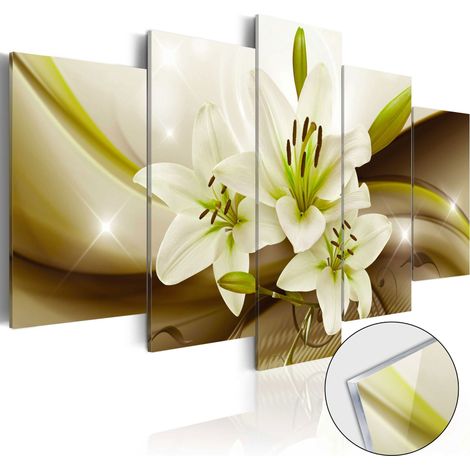 Quadri su vetro acrilico - Modern Lily [Glass] - 200x100 (1/4)