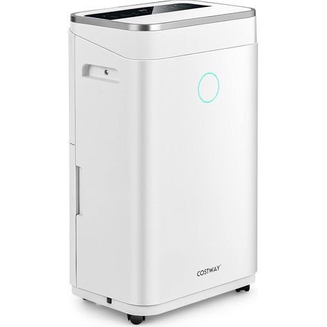 COSTWAY Deshumidificador Doméstico 4 en 1, con Desagüe Automático o Manual, 25L/día Temporizador 24 Horas, Protección Desborde y Tanque del Agua 6,5 L