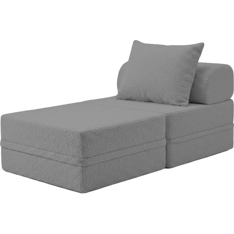 Sofá Modular 1 Lugar + Puff Convertível Bouclette (1/4)