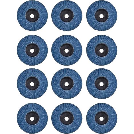 Lot de 12 disques abrasifs à lamelles, 75 mm, grain 40/60/80/120, pour métal, acier, bois, meuleuse d'angle de 3", bleu (1/5)