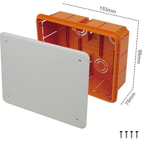 Cassetta Di Derivazione Da Incasso Muro IP40 Con Coperchio e Viti 153X98X70mm (1/2)