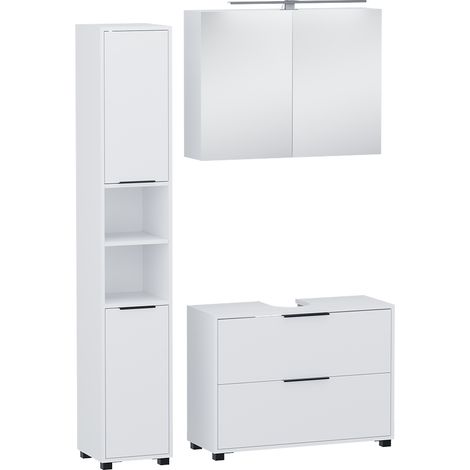 Juego de muebles de baño de 3 piezas Alina, Blanco, 3 partes, Vicco (1/5)