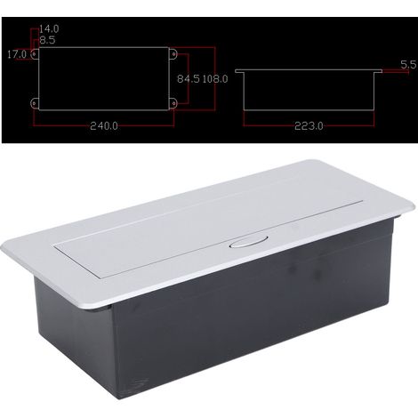 Dreifach-Steckdose (Schweizer Ausführung) + zwei USB-Anschlüsse, Infobox, USB-Tischsteckdose, verdeckte, versenkbare Multimedia-Steckdose (brasilianischer Stil), 250 V Wechselstrom (1/5)