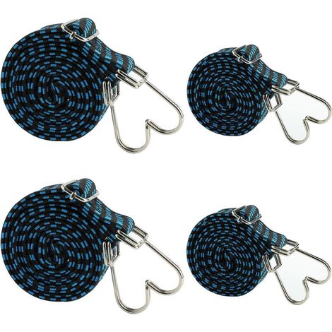 Spanngummi mit Haken, 2 Stück, 2m & 1m, flach & breit, verstellbar