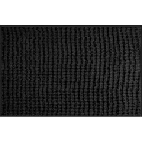 Tapis de salle de bain CHENILL 50x80cm, 100% polyester, noir (1/4)