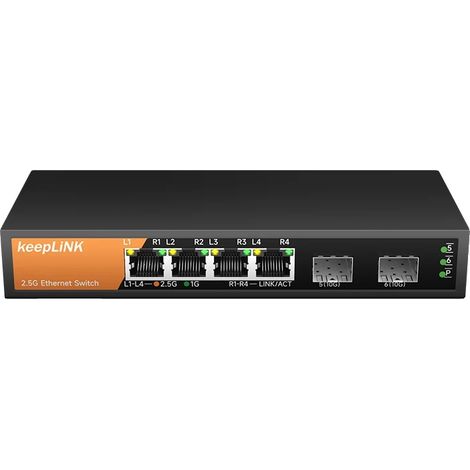 Netzwerkswitch, 9-Port 2,5Gb Ethernet, 10Gb SFP+ Uplink, 4 Port 2.5Gb (1/2)