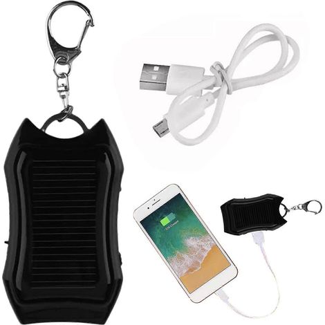 Mini chargeur solaire/chargeur clé avec 3 indicateurs LED, compatible avec l'alimentation de secours pour téléphones portables, tablettes et autres appareils électroniques. (1/5)