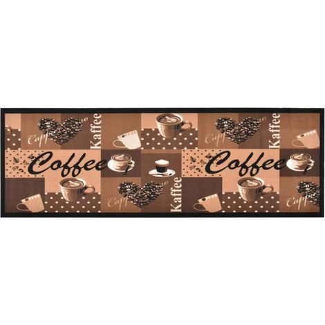 Tapis de cuisine lavable-Tapis de salon-Tapis Chambre Marron café 60x300 cm 505823 (1/5)