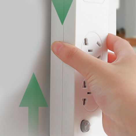 Steckdosenleistenhalterung mit Loch, ohne Loch, selbstklebend, ABS, Stecker, Routerhalterung, Haken (1/5)