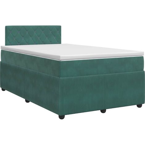 Maison Exclusive - Letto box spring con materasso Verde Scuro 120 x 200 cm Velluto (1/5)