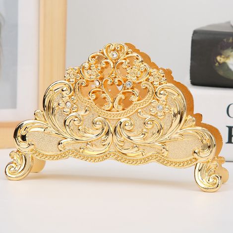Porte-essuie-tout en métal, rangement pour serviettes en papier et mouchoirs, décoration de table pour restaurant, hôtel, café, doré (1/5)