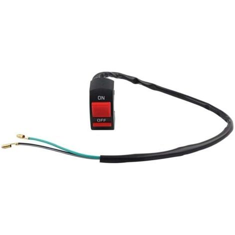 1 pezzo Interruttore manubrio moto Pulsante di accensione/spegnimento Conversione per moto o bicicletta Adatto a manubri da 22 mm 2 fili