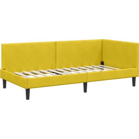 Lit simple,Lit adulte,Cadre de lit d'angle Autre avec tête de lit Jaune 90 x 200 cm CFW9998167 (1/5)