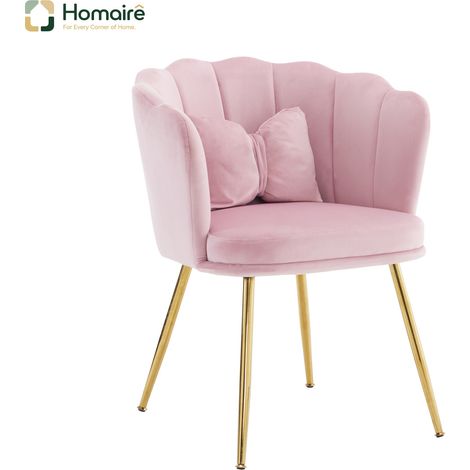 Fauteuil en velours rose 63 x 58 x 77 cm HOMAIRE (1/5)