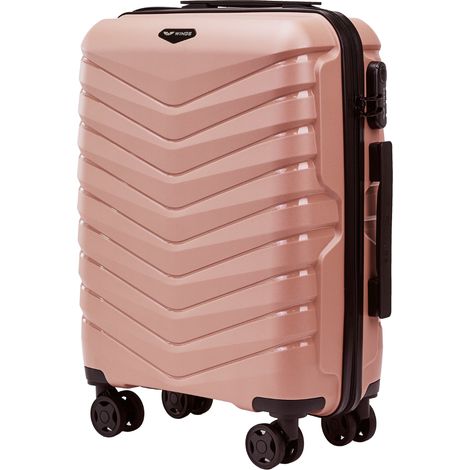 Maleta de cabina Wings PHOENIX 2.0 de polipropileno de 20" color oro rosa.