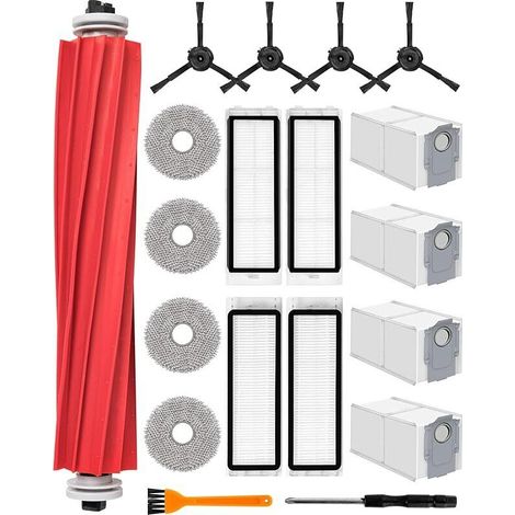 FOREHILL 19-teiliges Zubehörset für Roborock Q Revo Saugroboter, Ersatzteile mit 1 Hauptbürste, 4 Wischmopps, 4 Tüchern