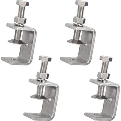 Paquete de 4 abrazaderas en C pequeñas de acero inoxidable, XU, 15-38 mm, acero inoxidable, juego de abrazaderas en C para soldadura, carpintería, montaje doméstico, carpintería - KZQ (1/4)