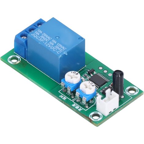 Module de commutation à relais 12V CC avec capteur d'alarme, sensibilité et temporisation réglables (1/5)