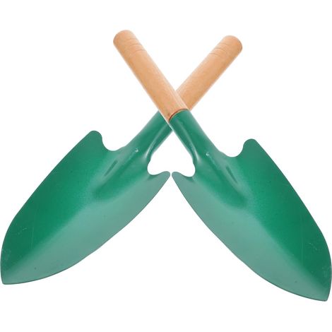 Lot de 2 Pelles de Jardin en Métal et Bois pour Retourner et Transplanter, Outils de Jardinage Compacts pour Cultiver et Entretenir Plantes en Extérieur Couleur Aléatoire (1/5)
