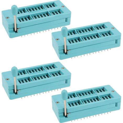 4 conectores de prueba ZIF de 28 pines con paso de 2,54 mm para circuito integrado, para microcontrolador, chip, placa de pruebas, programa IC (1/5)