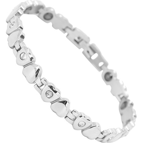 Bracelet de magnétothérapie pour soulager les douleurs articulaires. Élégant bracelet de magnétothérapie en acier titane, idéal à offrir. (1/5)