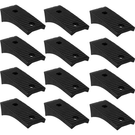 Healeved Lot de 12 coussins siège noirs pour chaises bureau à pieds plats, en plastique, compatibles