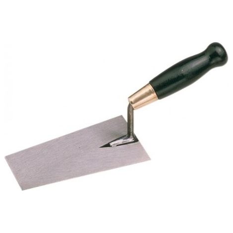 Mondelin – Truelle carrée 16 cm en acier trempé – Manche en bois sans culot – Pour ajustement précis des carreaux – Outil de carrelage professionnel