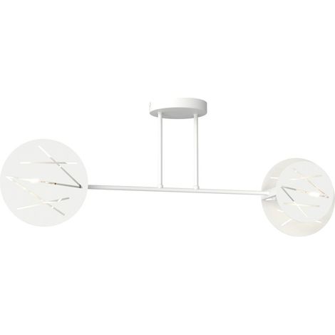 Lampada a sospensione Frick in acciaio bianco opaco (1/4)
