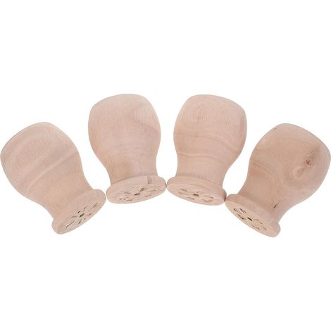 Barre de support ronde en bois massif Healeved, composée 4 pièces, avec design décoratif forme col (1/5)