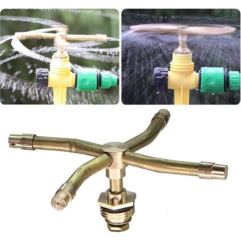 Spruzzatore rotante automatico a 4 bracci, sistema di irrigazione rotante a 360 gradi Testa dell'irrigatore, ampia area di copertura, irrigazione del prato del giardino, ugello dell'irrigatore rotante (1/5)
