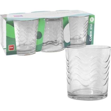 27 cls vaso cubik cok similar vaso arco agua - caja 6 unidades