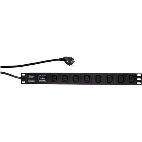 LogiLink Unité de distribution secteur (rack-montable) CA 230 V entrée : CEE 7-7 connecteurs de sortie : 8 (IEC 60320 C13) 1U… (1/4)