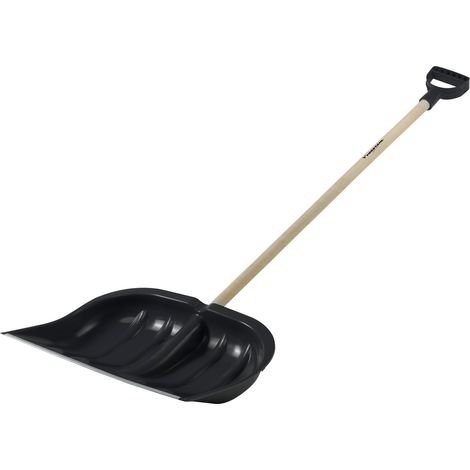Pelle à neige, manche en bois, 46 cm, acier inoxydable (1/3)