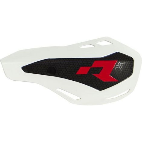 Protectores de manos para motocicleta Racetech HP1 blancos con 2 opciones de montaje. (1/4)