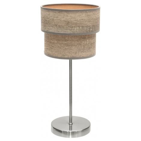 Sobremesa Doble Smile 1xe14 Niquel/madera Gris 44x18x18 Cm