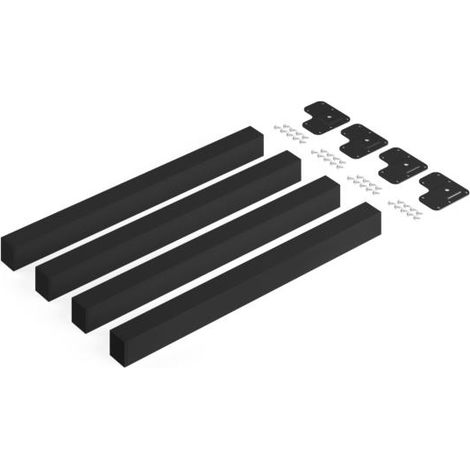Emuca Lot de 4 pieds de table carrés, 50x50mm, Acier, Peint en noir - talla (1/5)