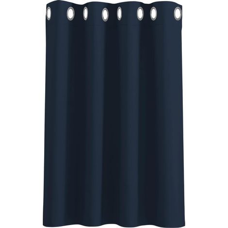 Rideau Occultant - Rideaux pour Petites Fenêtres Isolant Thermique à Oeillets Décoration Cuisine Chambre, Bloquer Lumiere, Largeur 132cm x Hauteur 90cm, Bleu Foncé, 1 Panneau (1/5)